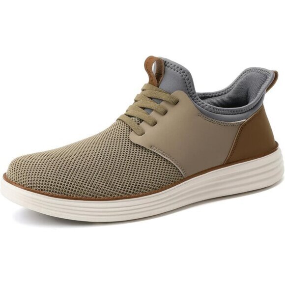 ⚡VILOCY Men's Khaki Fashion Dress Oxfords Business Mesh Breathable Sneakers - Picture 7 of 9